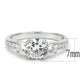 3W1571 - Rhodium Brass Ring with AAA Grade CZ  in Clear-2