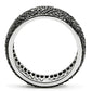 3W158 - Rhodium + Ruthenium Brass Ring with AAA Grade CZ  in Jet-2
