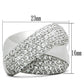 3W160 - Rhodium Brass Ring with AAA Grade CZ  in Clear-1