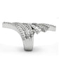 3W161 - Rhodium Brass Ring with AAA Grade CZ  in Clear-2