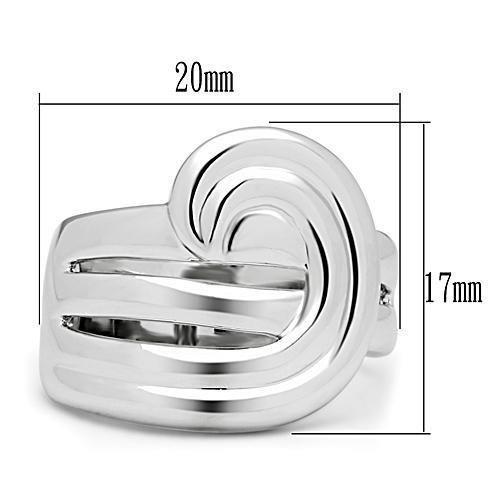 3W165 - Rhodium Brass Ring with No Stone-1