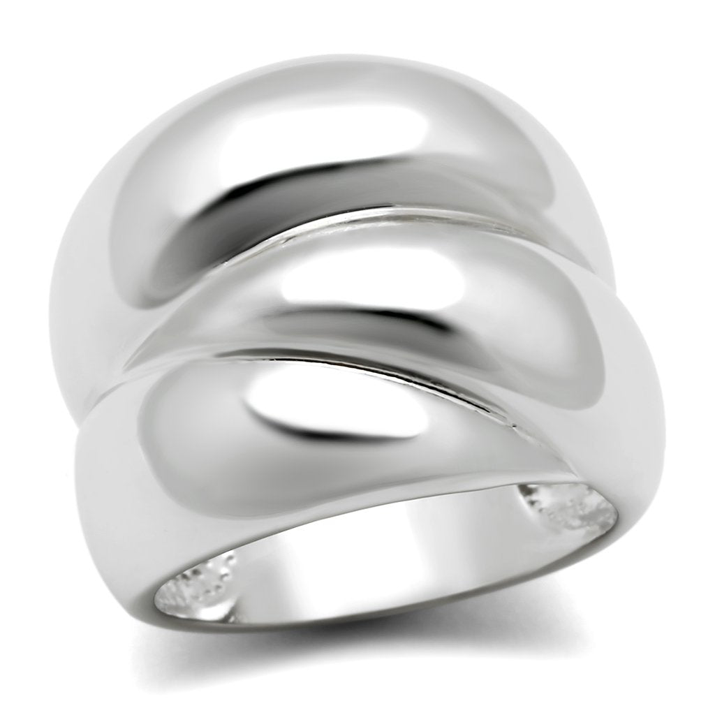 3W166 - Rhodium Brass Ring with No Stone-0
