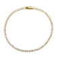 3W1686 - Gold Brass Bracelet with AAA Grade CZ in Clear-2