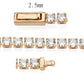 3W1690 - Rose Gold Brass Bracelet with AAA Grade CZ in Clear-3