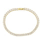 3W1695 - Gold Brass Bracelet with AAA Grade CZ in Clear-2