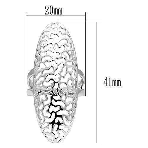 3W169 - Rhodium Brass Ring with No Stone-1