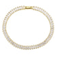 3W1701 - Gold Brass Bracelet with AAA Grade CZ in Clear-2