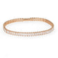 3W1702 - Rose Gold Brass Bracelet with AAA Grade CZ in Clear-0