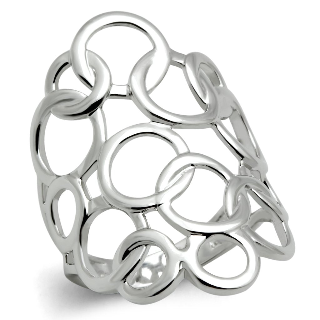 3W170 - Rhodium Brass Ring with No Stone-0