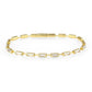 3W1713 - Gold Brass Bracelet with AAA Grade CZ in Clear-0