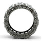 3W171 - Ruthenium Brass Ring with AAA Grade CZ  in Clear-2