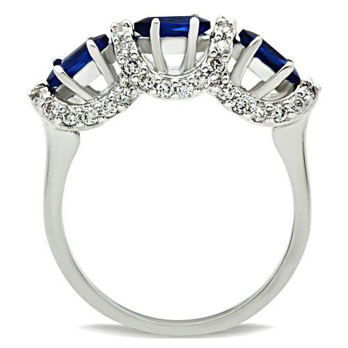 3W172 - Rhodium Brass Ring with Synthetic Synthetic Glass in Montana-2