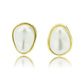 3W1732G - Flash Gold Brass Earring with Synthetic in White-0