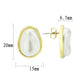 3W1732G - Flash Gold Brass Earring with Synthetic in White-1