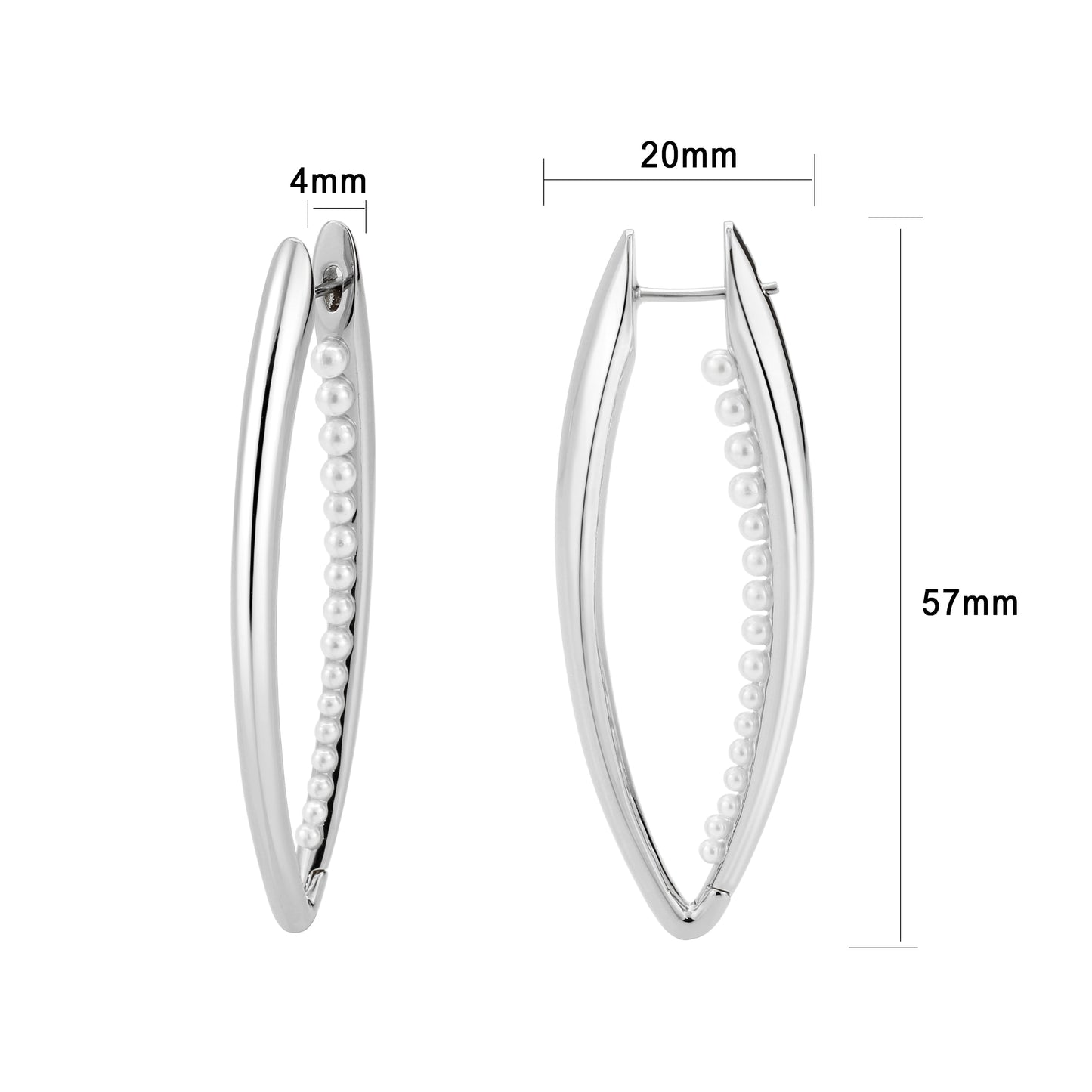 3W1734 - Imitation Rhodium Brass Earring with Synthetic in White-1