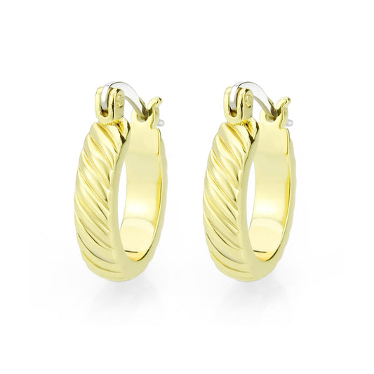 3W1745G - Flash Gold Brass Earring with NoStone in No Stone-0
