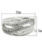 3W174 - Rhodium Brass Ring with AAA Grade CZ  in Clear-1