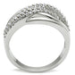 3W174 - Rhodium Brass Ring with AAA Grade CZ  in Clear-2