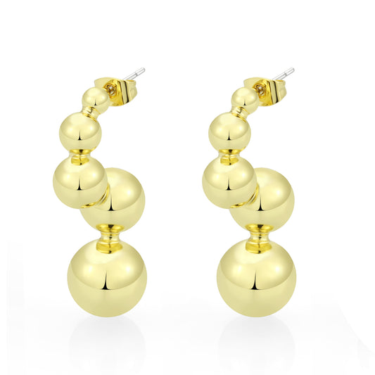 3W1752G - Flash Gold Brass Earring with NoStone in No Stone-0