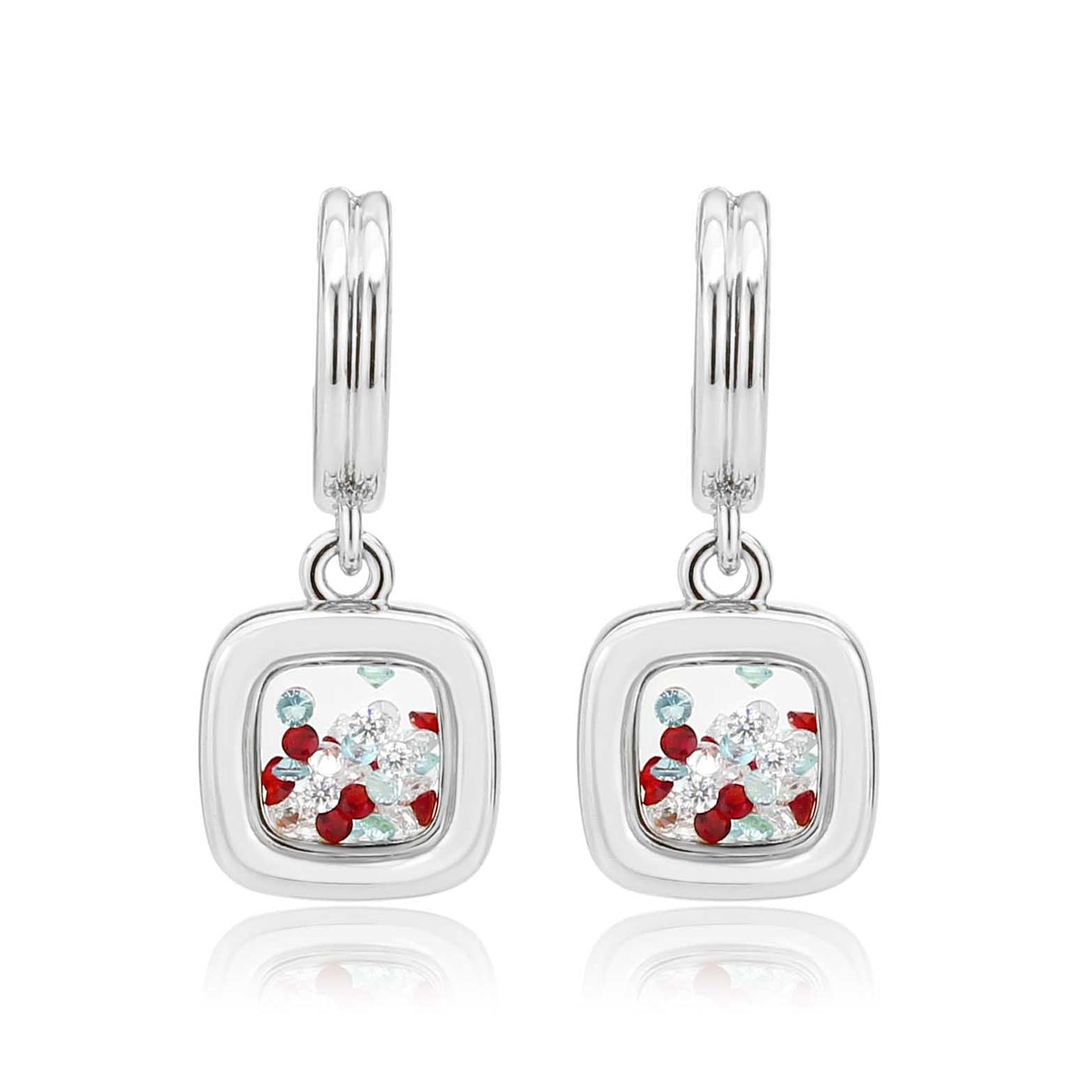 3W1756 - Imitation Rhodium Brass Earring with AAA Grade CZ in MultiColor-2