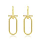 3W1763G - Flash Gold Brass Earring with AAA Grade CZ in Clear-0