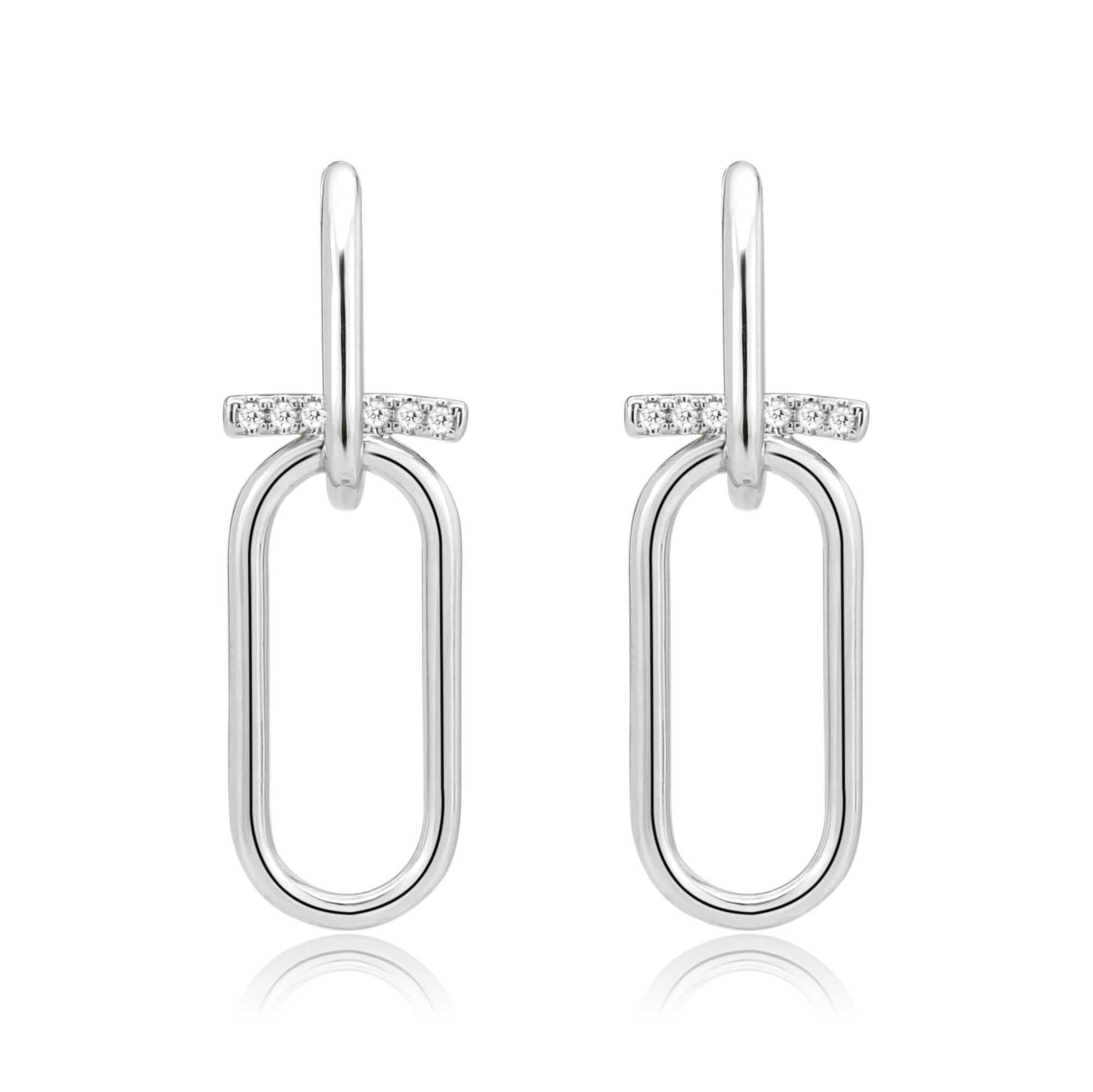 3W1763 - Imitation Rhodium Brass Earring with AAA Grade CZ in Clear-0