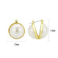 3W1764G - Flash Gold Brass Earring with Synthetic in White-2