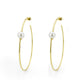 3W1769G - Flash Gold Brass Earring with Synthetic in White-2