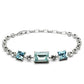 3W176 - Rhodium Brass Bracelet with Top Grade Crystal  in Sea Blue-2