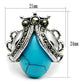 3W181 - Rhodium Brass Ring with Synthetic Turquoise in Sea Blue-1