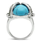 3W181 - Rhodium Brass Ring with Synthetic Turquoise in Sea Blue-3