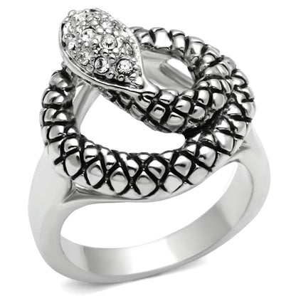 3W183 - Rhodium Brass Ring with Top Grade Crystal  in Clear-0