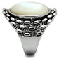 3W186 - Rhodium Brass Ring with Precious Stone Conch in White-3
