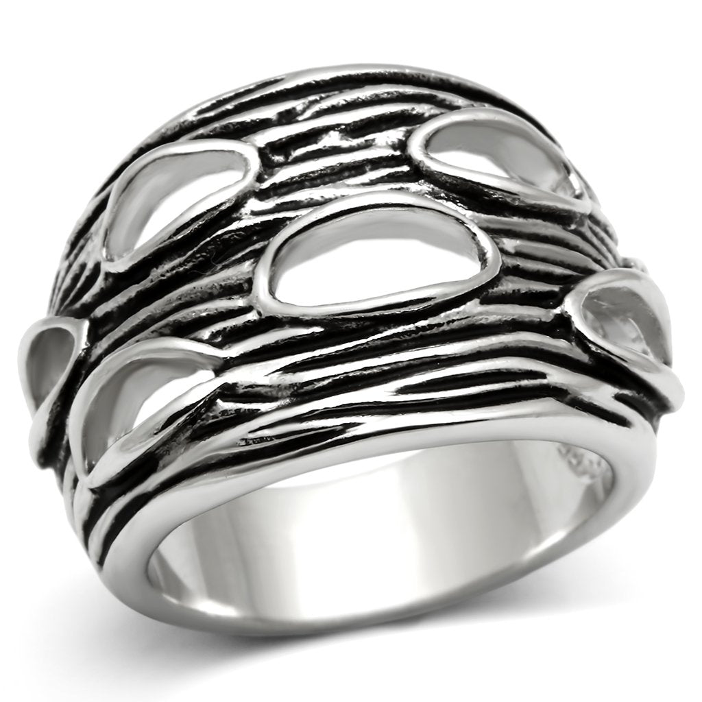3W188 - Rhodium Brass Ring with No Stone-0