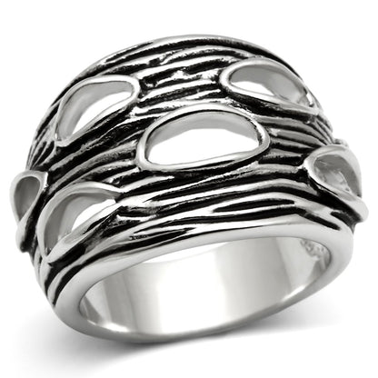 3W188 - Rhodium Brass Ring with No Stone-0