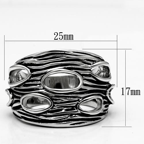 3W188 - Rhodium Brass Ring with No Stone-1