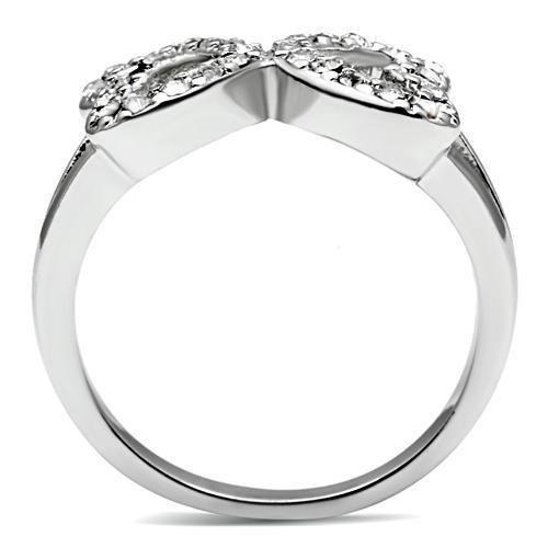 3W189 - Rhodium Brass Ring with Top Grade Crystal  in Clear-2