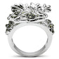 3W205 - Rhodium Brass Ring with Top Grade Crystal  in Clear-2