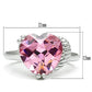3W206 - Rhodium Brass Ring with AAA Grade CZ  in Rose-1