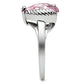 3W206 - Rhodium Brass Ring with AAA Grade CZ  in Rose-4