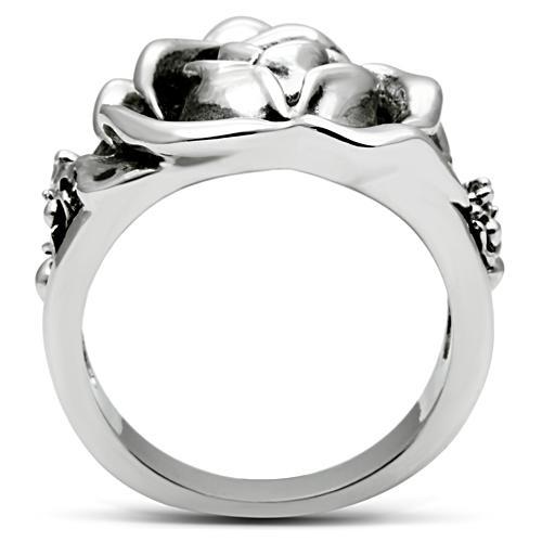 3W210 - Rhodium Brass Ring with AAA Grade CZ  in Clear-2