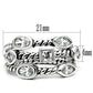 3W212 - Rhodium Brass Ring with AAA Grade CZ  in Clear-1