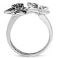 3W214 - Rhodium Brass Ring with AAA Grade CZ  in Clear-2