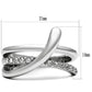 3W216 - Rhodium Brass Ring with Top Grade Crystal  in Clear-1
