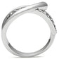 3W216 - Rhodium Brass Ring with Top Grade Crystal  in Clear-2