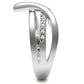 3W216 - Rhodium Brass Ring with Top Grade Crystal  in Clear-3