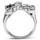 3W218 - Rhodium Brass Ring with AAA Grade CZ  in Clear-2