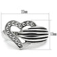 3W219 - Rhodium Brass Ring with Top Grade Crystal  in Clear-1