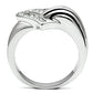 3W219 - Rhodium Brass Ring with Top Grade Crystal  in Clear-2