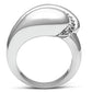 3W227 - Rhodium Brass Ring with AAA Grade CZ  in Clear-2